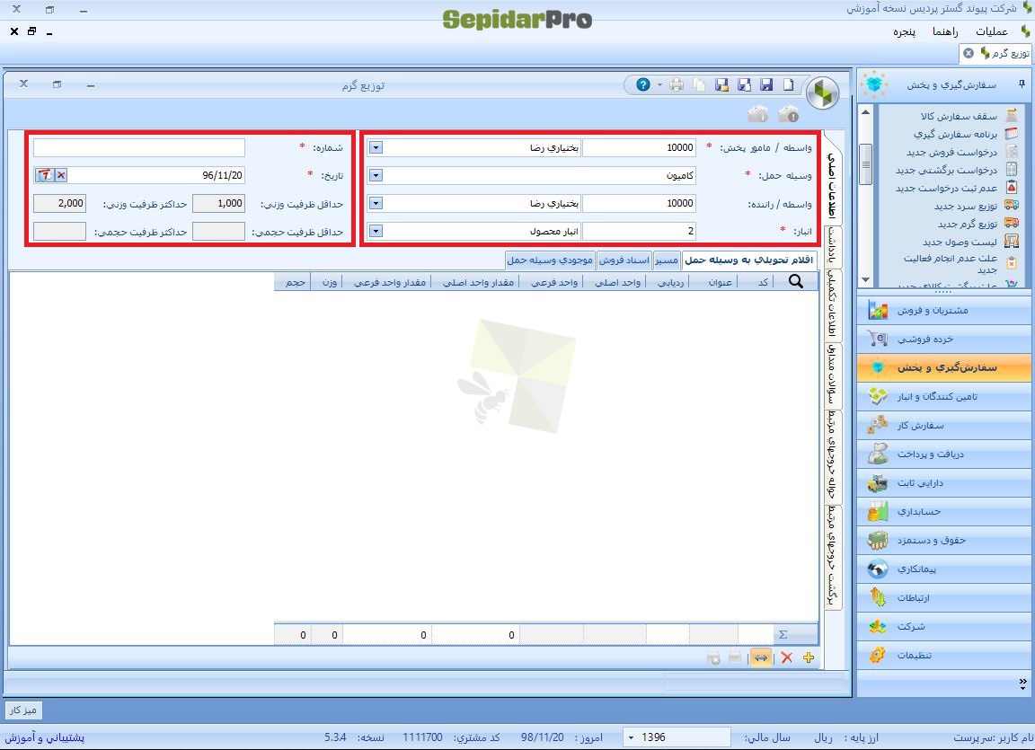 توزیع گرم در سپیدار